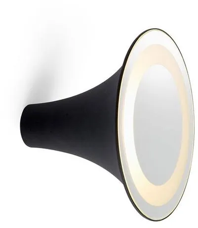 Trizo 21 Sirens Væglampe Sort + Hvidmatteret Glas + Spejl Lille